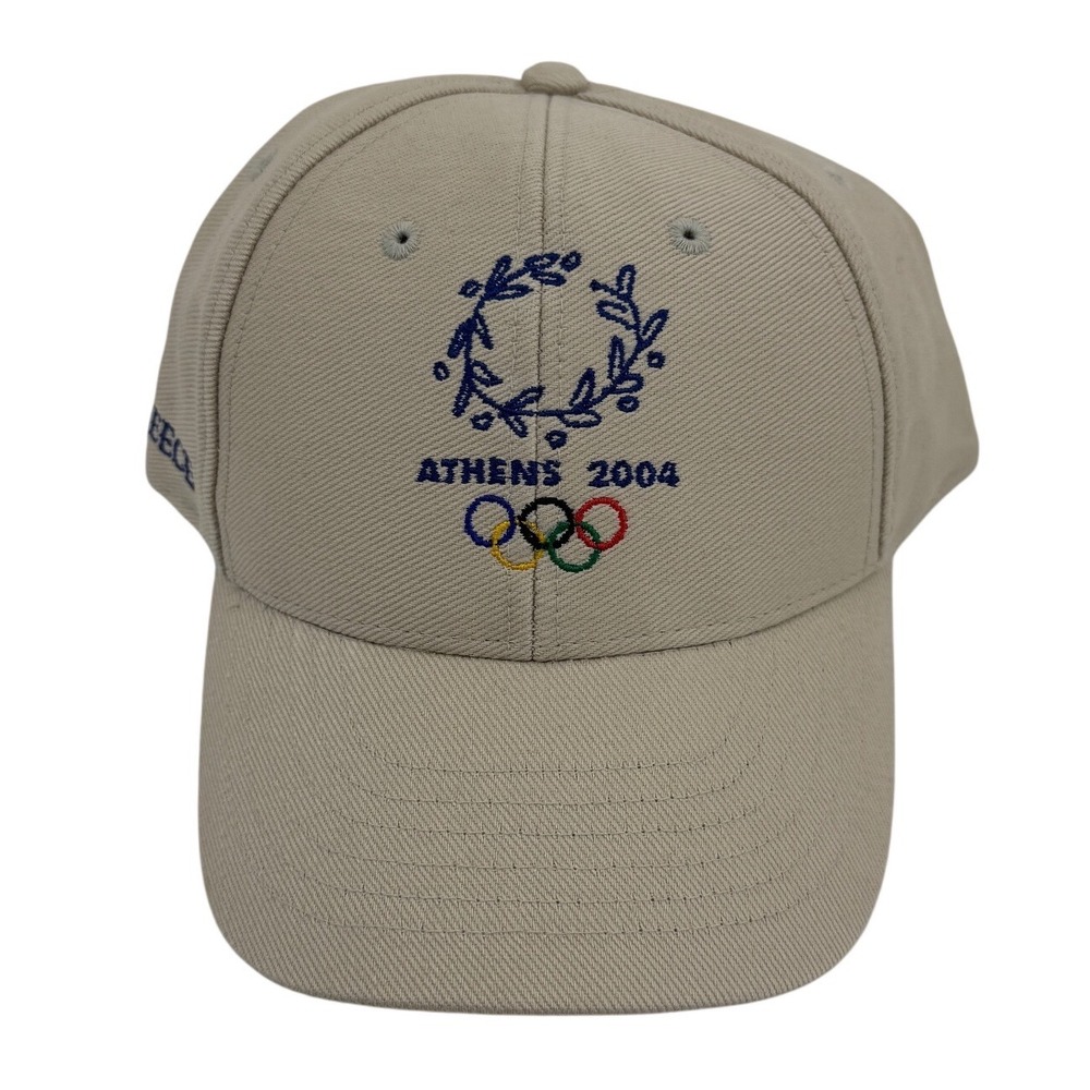 Athens‎ 2004 Summer Olympics Greece Souvenir Hat Beige Adjustable Strapback